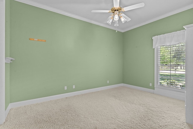 601 Edinburgh Way, Dothan, AL 36305 - carpeted spare room featuring ornamental molding, a ceiling fan, and baseboards