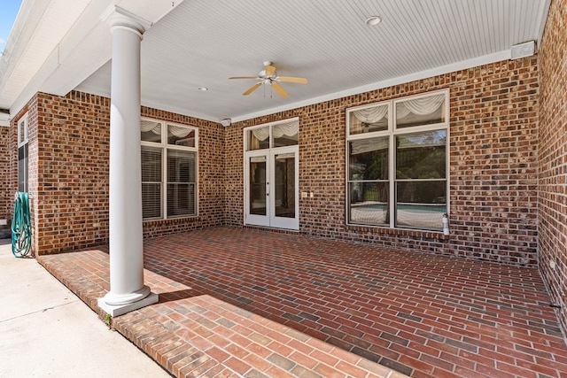 601 Edinburgh Way, Dothan, AL 36305 - view of patio / terrace featuring french doors and a ceiling fan