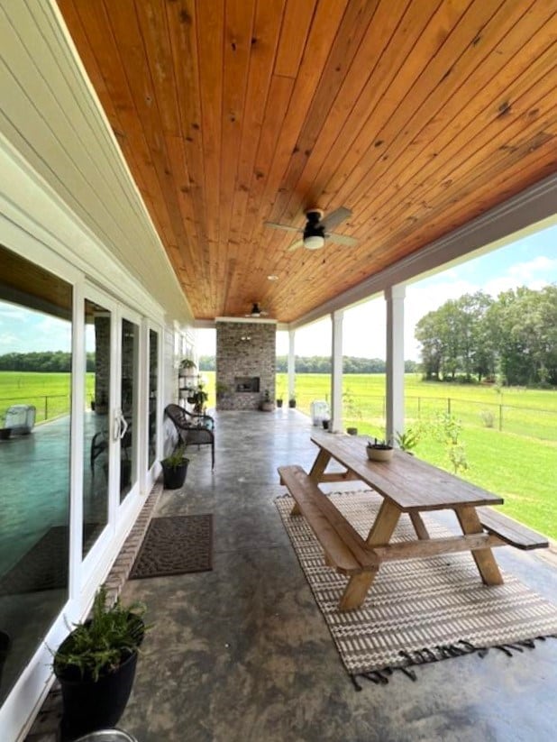 1015 Hardy Rd, Dothan, AL 36301 - view of patio / terrace featuring french doors and ceiling fan