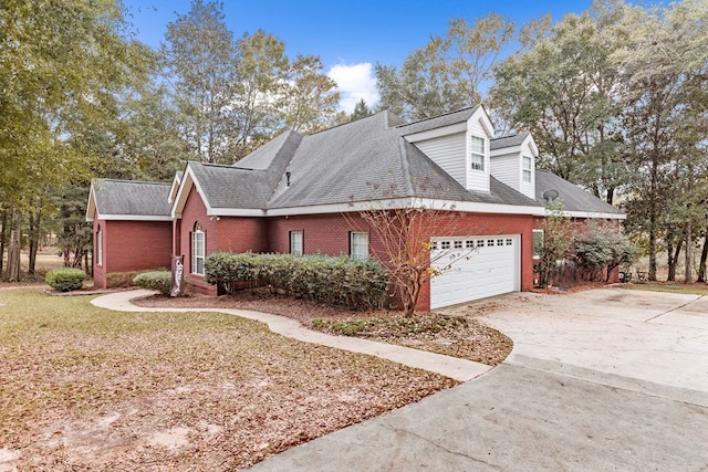 view of property exterior featuring a garage