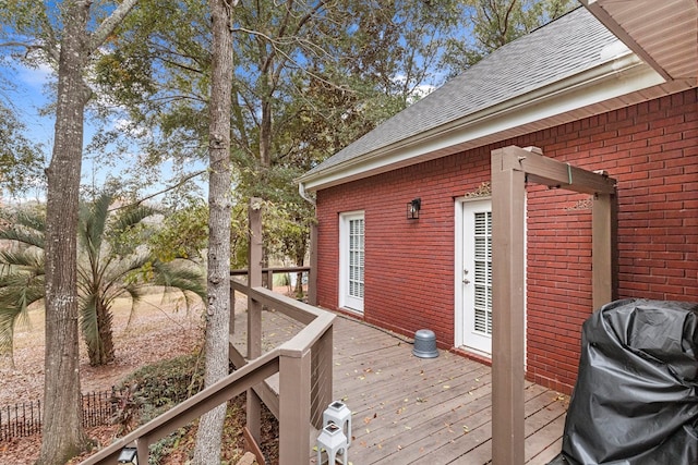 deck with area for grilling