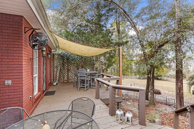 view of wooden deck