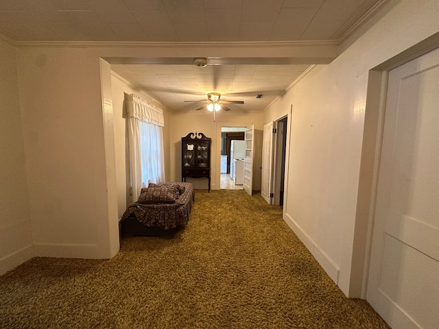 111 Helen St, Dothan, AL 36301 - hallway with ornamental molding, carpet flooring, and baseboards