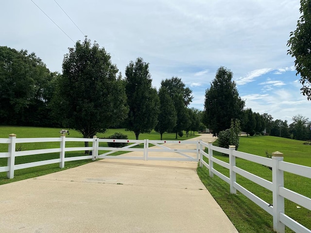 view of street with a rural view