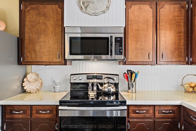 kitchen with appliances with stainless steel finishes