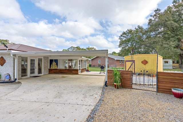 exterior space with french doors