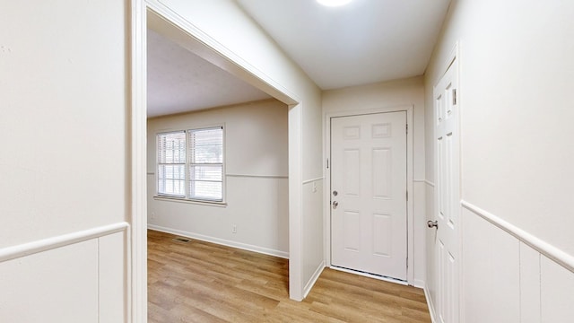 foyer entrance featuring light hardwood / wood-style flooring