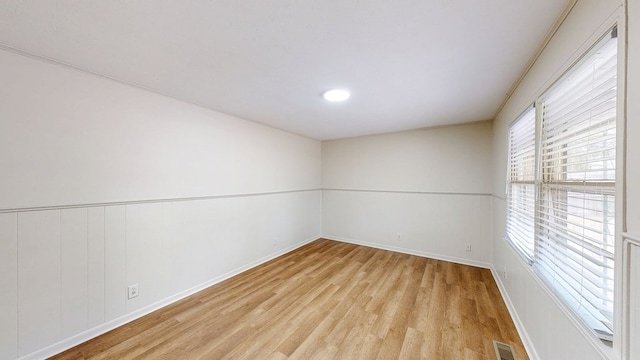 empty room featuring light wood-type flooring