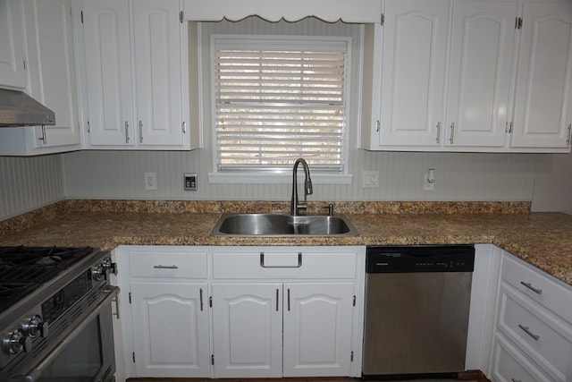 kitchen featuring white cabinetry, appliances with stainless steel finishes, and sink