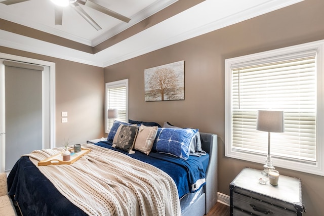 1913 W Malvern Hwy, Slocomb, AL 36375 - bedroom featuring crown molding and a ceiling fan