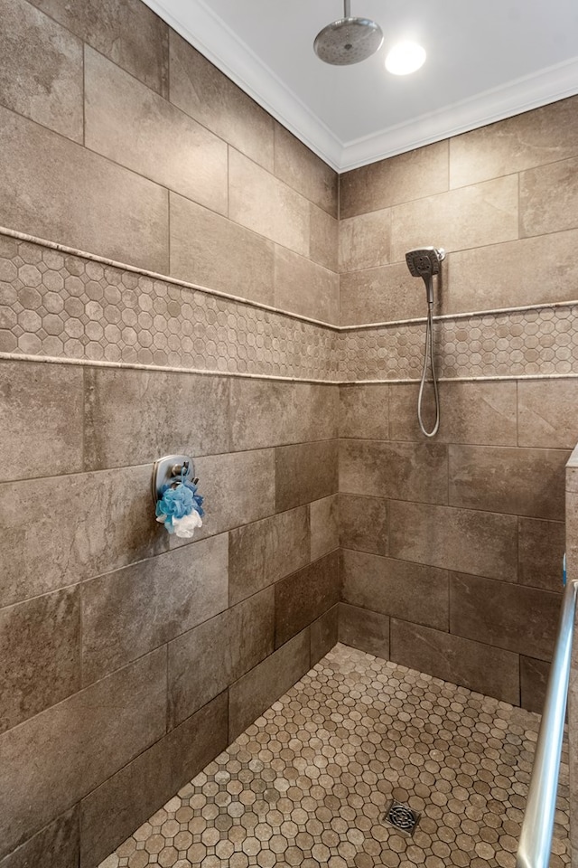 1913 W Malvern Hwy, Slocomb, AL 36375 - full bathroom featuring crown molding and tiled shower