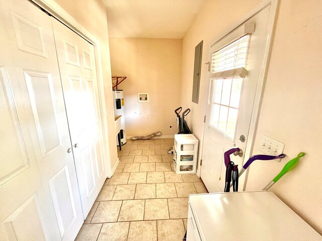 bathroom featuring tile patterned flooring, vanity, and curtained shower