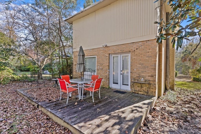 deck featuring french doors