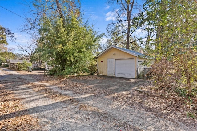 view of garage