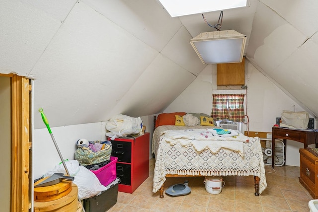 bedroom with vaulted ceiling