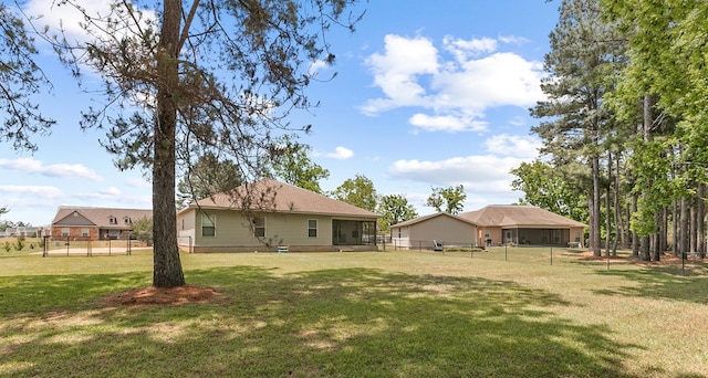 view of yard with fence