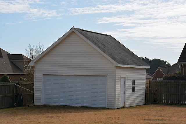 view of garage