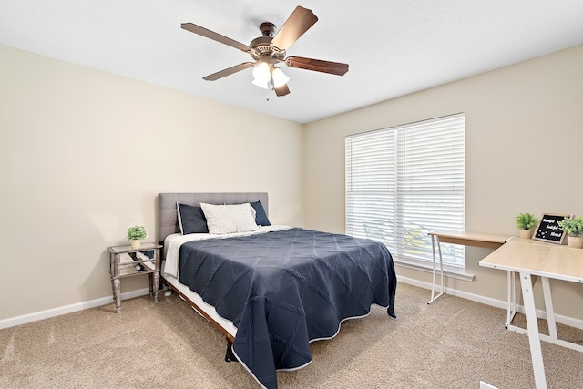 522 Birchwood Ln, Dothan, AL 36301 - bedroom featuring light colored carpet, baseboards, and ceiling fan