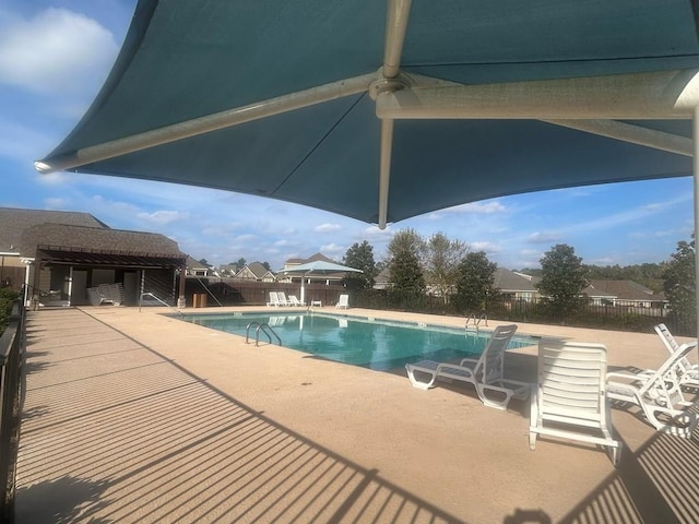 view of pool featuring a patio area