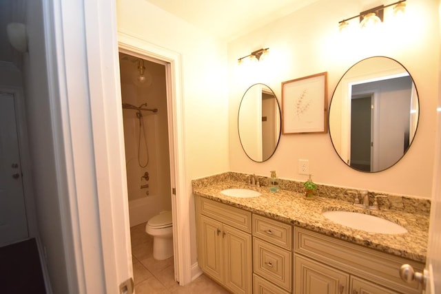 bathroom with tile patterned floors, vanity, and toilet