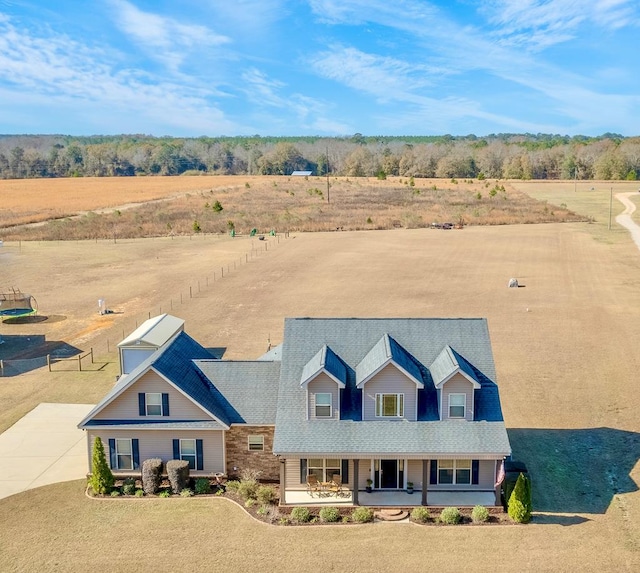 bird's eye view featuring a rural view