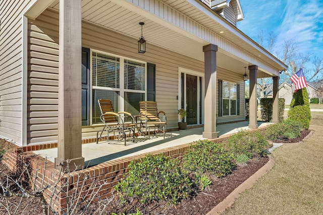 view of patio with a porch