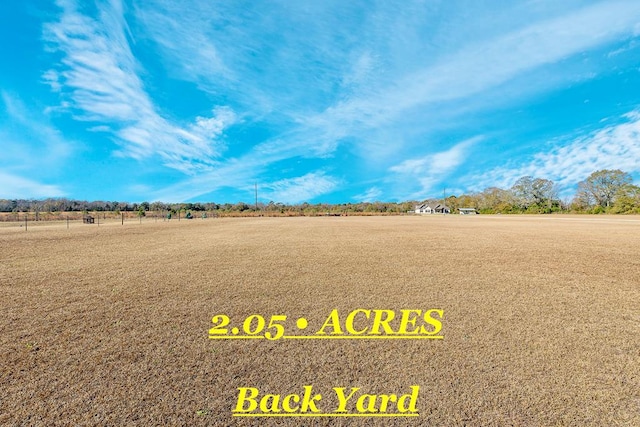 view of yard with a rural view