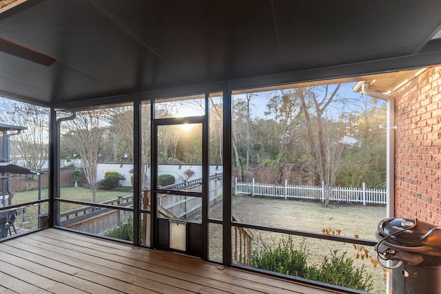 view of unfurnished sunroom