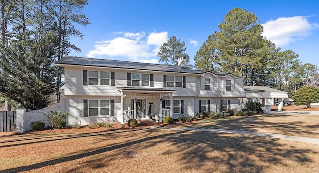 view of front of property featuring a porch