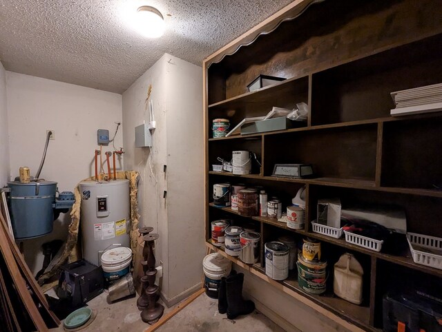 storage room with water heater