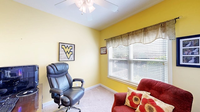 218 Azalea Ln, Headland, AL 36345 - office space featuring a ceiling fan, carpet floors, and baseboards
