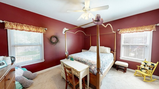 218 Azalea Ln, Headland, AL 36345 - carpeted bedroom with ceiling fan and baseboards