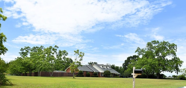view of yard with fence