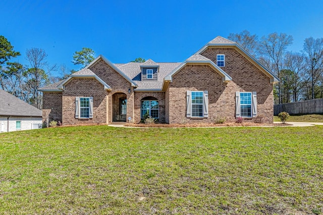 212 Archer Trl, Enterprise, AL 36330 - view of front of property featuring a front lawn, brick siding, fence, and a shingled roof