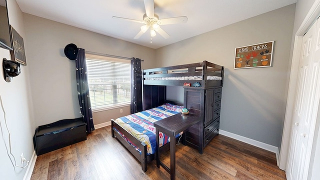 201 W Azalea Ln, Headland, AL 36345 - bedroom with wood finished floors and ceiling fan