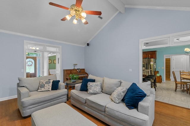 400 Bent Oak Dr, Dothan, AL 36303 - living area with ceiling fan, wood finished floors, and ornamental molding