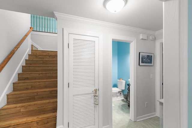 400 Bent Oak Dr, Dothan, AL 36303 - stairs featuring ornamental molding and baseboards