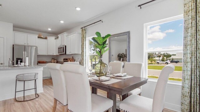 267 Fawnfield Ln, Dothan, AL 36301 - dining space featuring light wood finished floors and recessed lighting