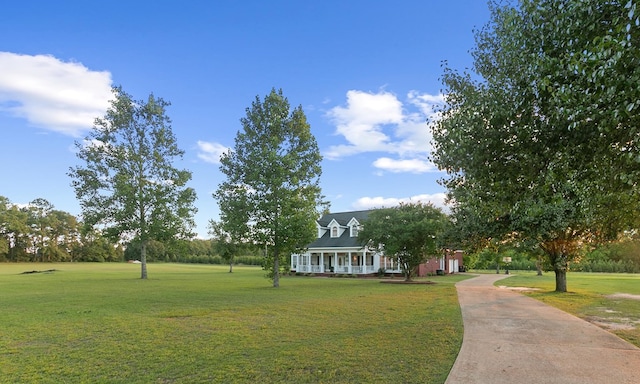 856 S County Rd 49, Dothan, AL 36301 - cape cod home featuring concrete driveway, a front yard, an attached garage, and a porch