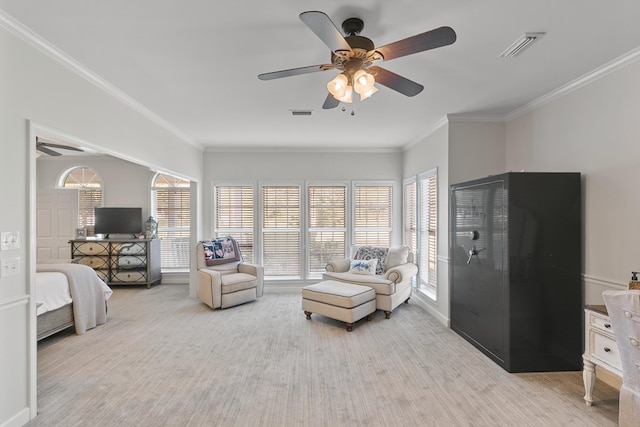 856 S County Rd 49, Dothan, AL 36301 - living area featuring ceiling fan and ornamental molding