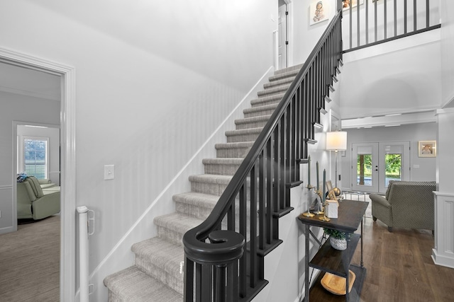 856 S County Rd 49, Dothan, AL 36301 - stairway featuring crown molding and wood finished floors
