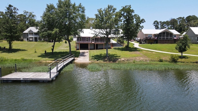 1272 Otho Rd, Abbeville, AL 36310 - dock with a water view and a lawn