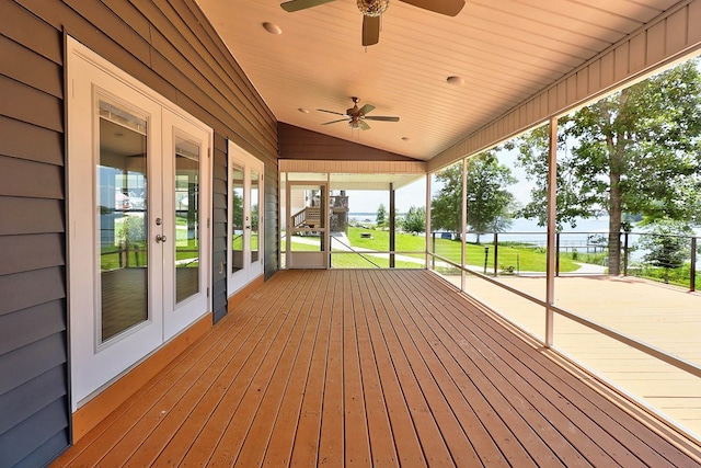 1272 Otho Rd, Abbeville, AL 36310 - deck featuring french doors and ceiling fan