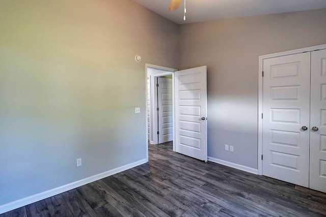 1272 Otho Rd, Abbeville, AL 36310 - unfurnished bedroom featuring dark wood-style floors and a closet