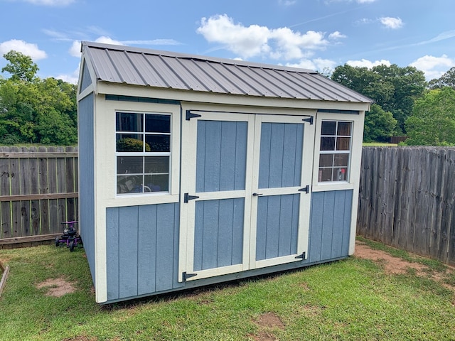 202 Moonlight Ln, Midland City, AL 36350 - view of shed featuring a fenced backyard