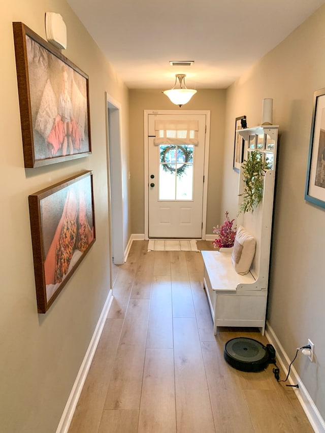 202 Moonlight Ln, Midland City, AL 36350 - entryway featuring baseboards and light wood finished floors