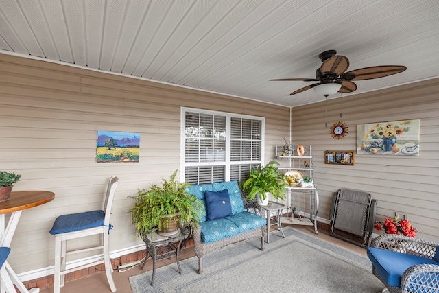 view of patio / terrace featuring ceiling fan