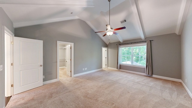 174 Ridgecrest Loop, Dothan, AL 36301 - unfurnished bedroom featuring lofted ceiling, light colored carpet, baseboards, and a ceiling fan