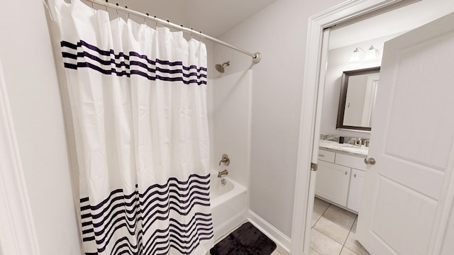 174 Ridgecrest Loop, Dothan, AL 36301 - bathroom with vanity, shower / tub combo, and tile patterned flooring