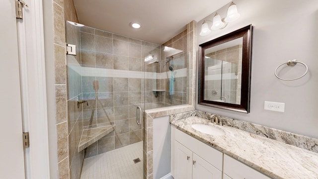 174 Ridgecrest Loop, Dothan, AL 36301 - bathroom featuring vanity and a stall shower